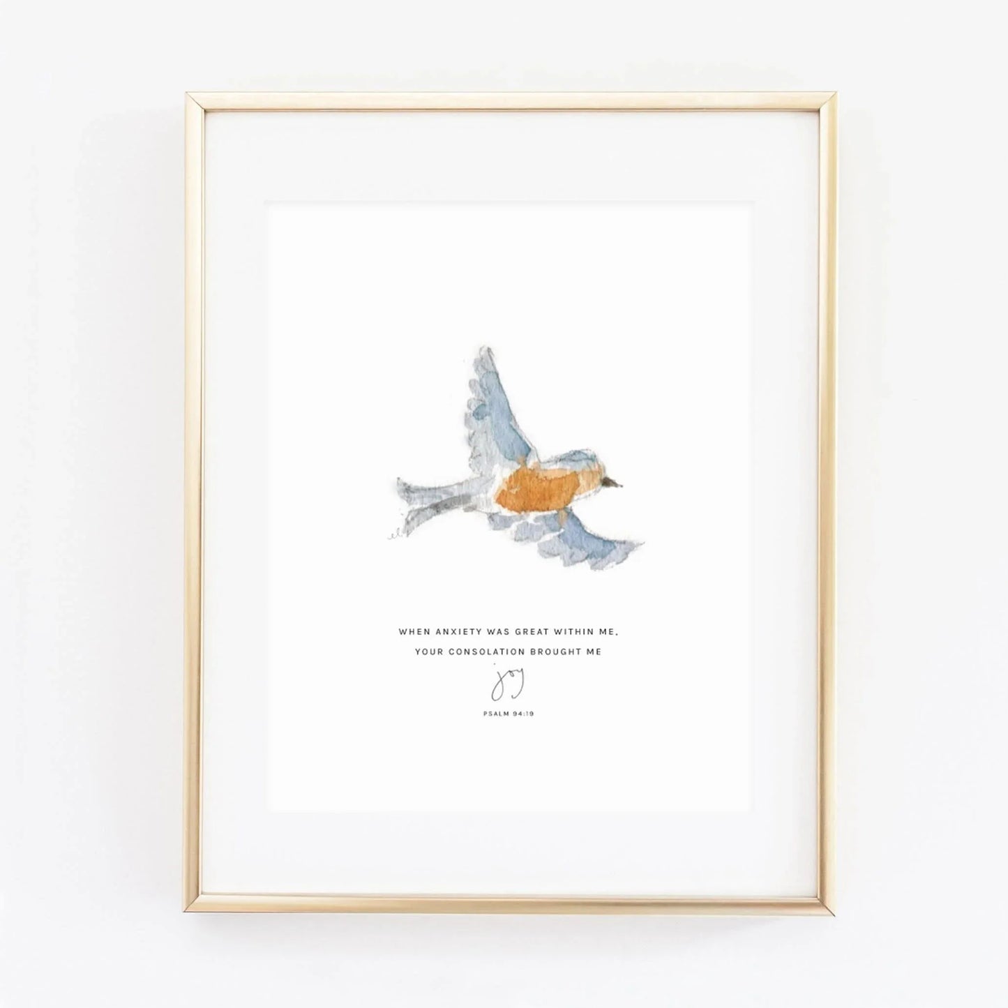 psalm 94:19 bird scripture print - emily lex studio