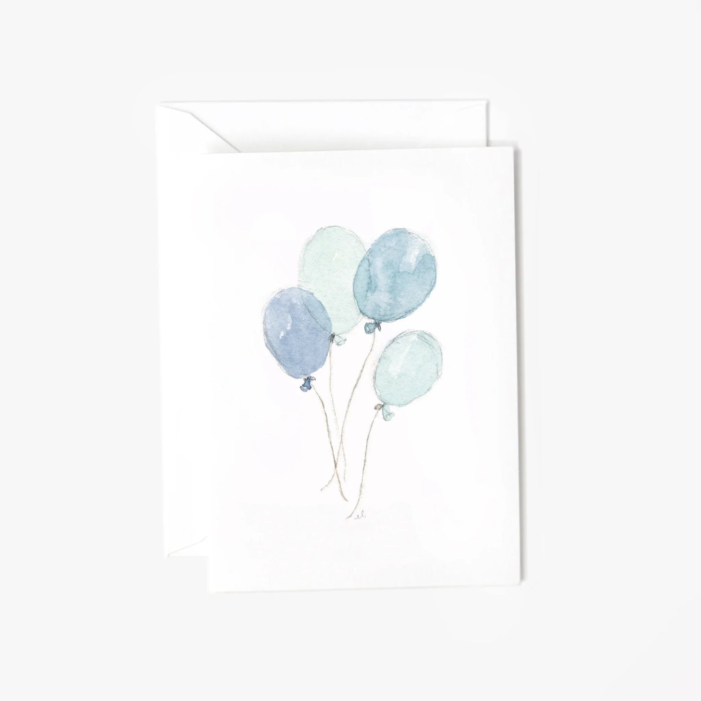 blue balloons mini enclosure notecard