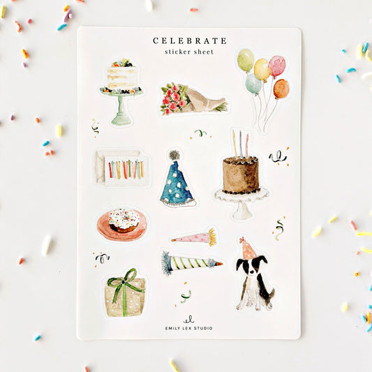 celebrate sticker sheets