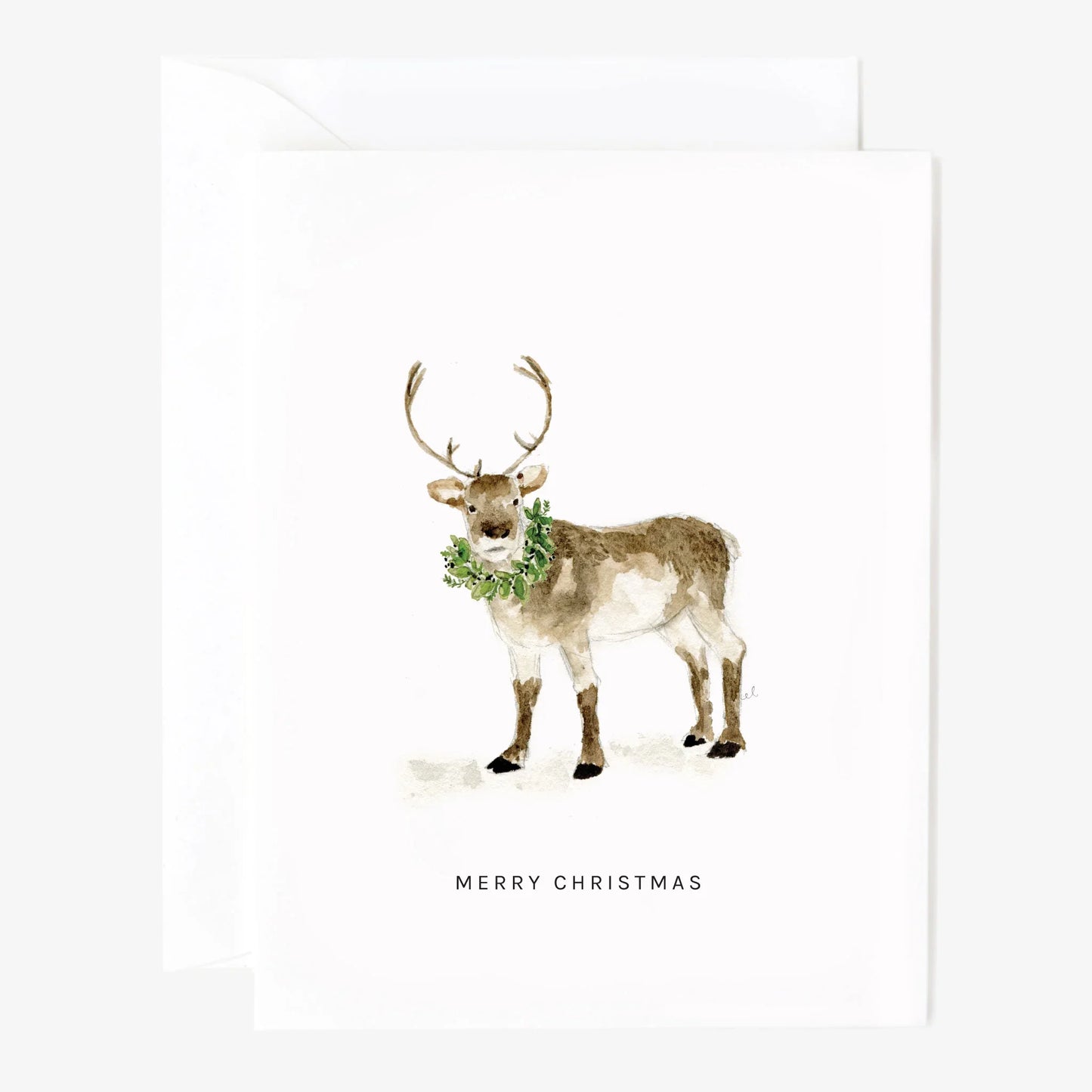reindeer merry christmas greeting card