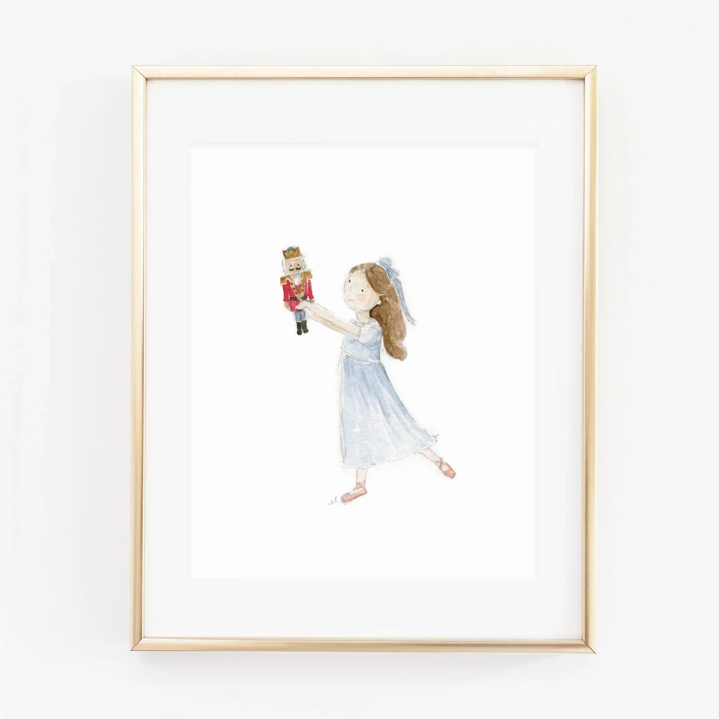 clara nutcracker watercolor wall art print