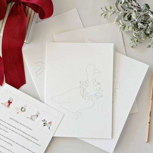 festive friends paintable notecard