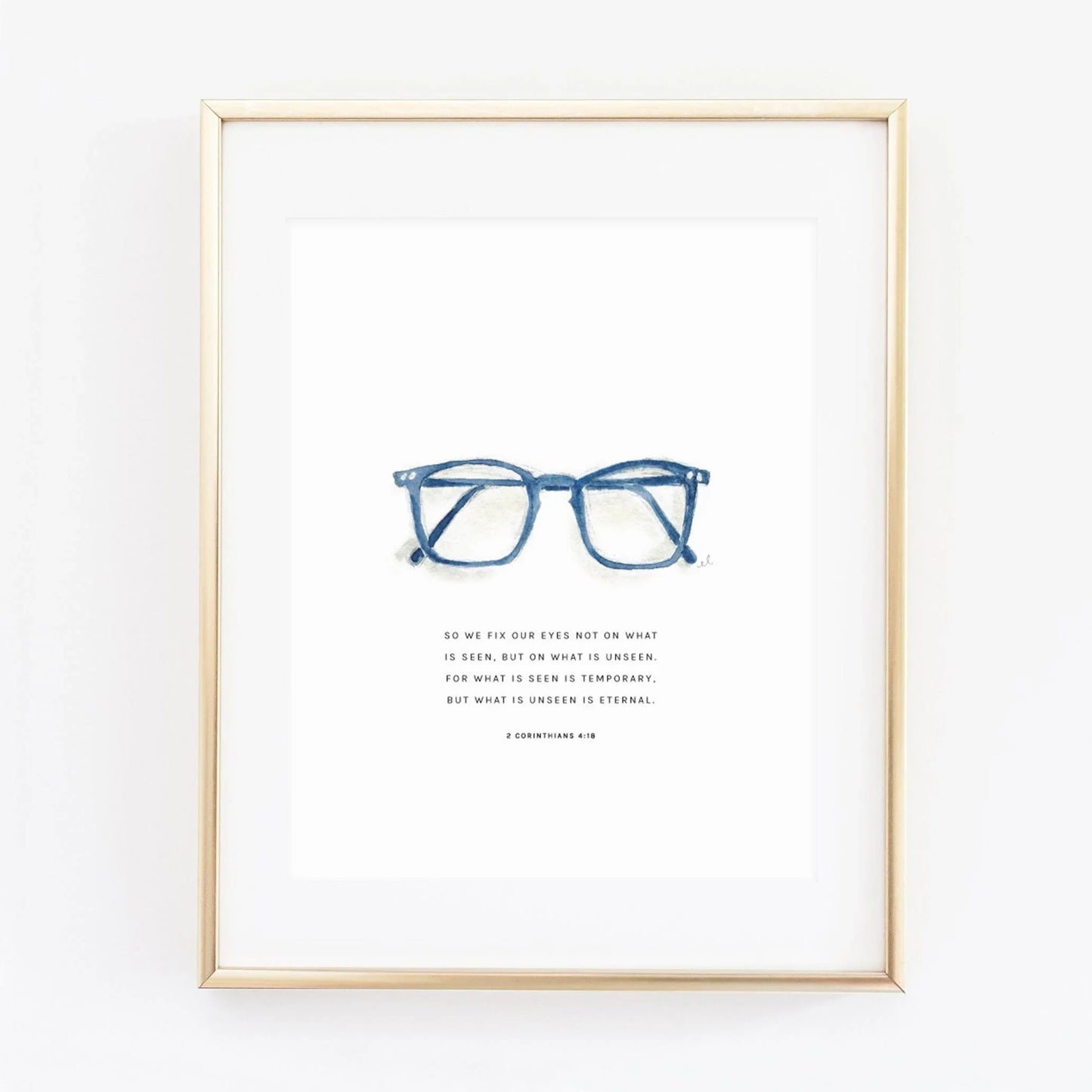 2 corinthians 4:18 glasses scripture print - emily lex studio