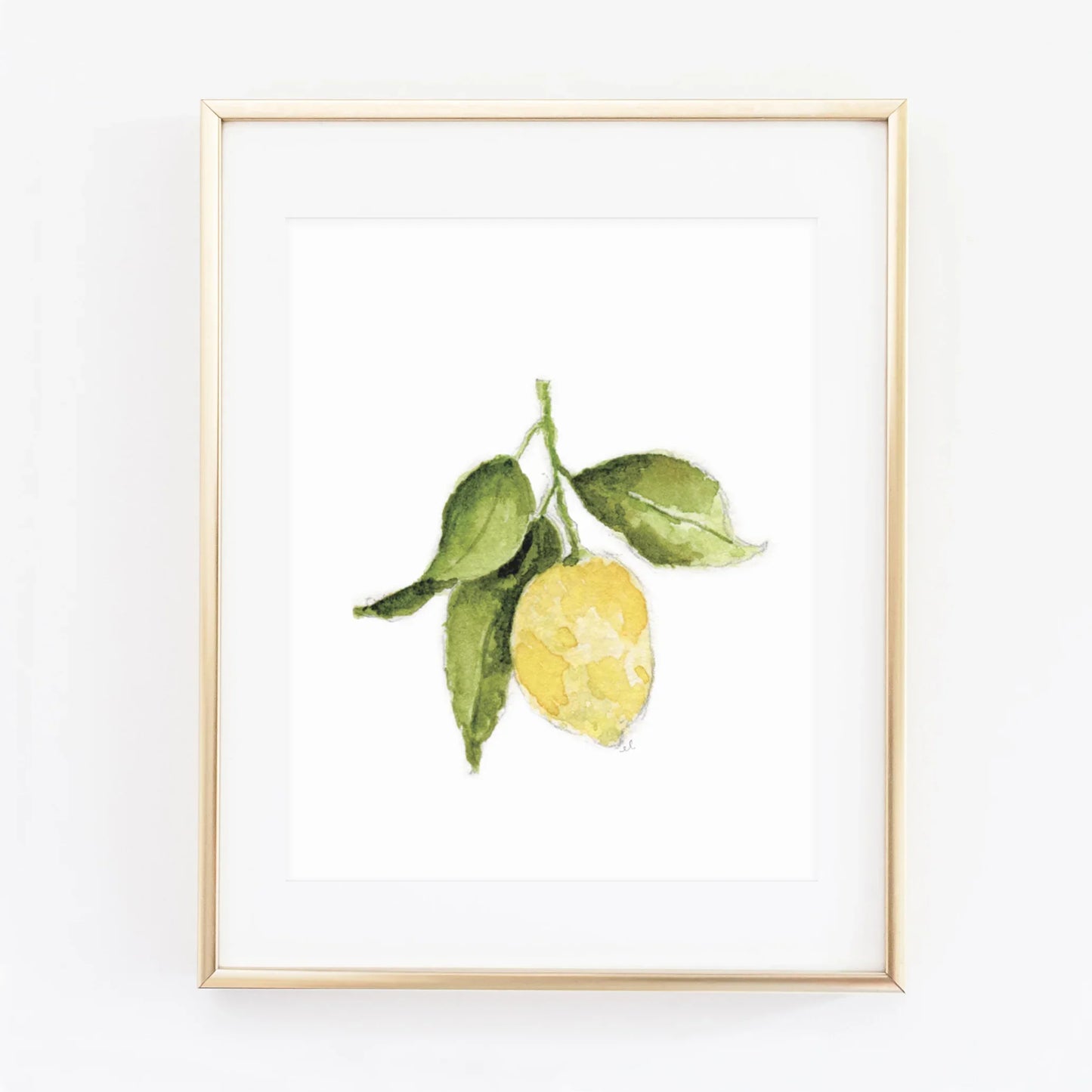 lemon watercolor fruit wall art print