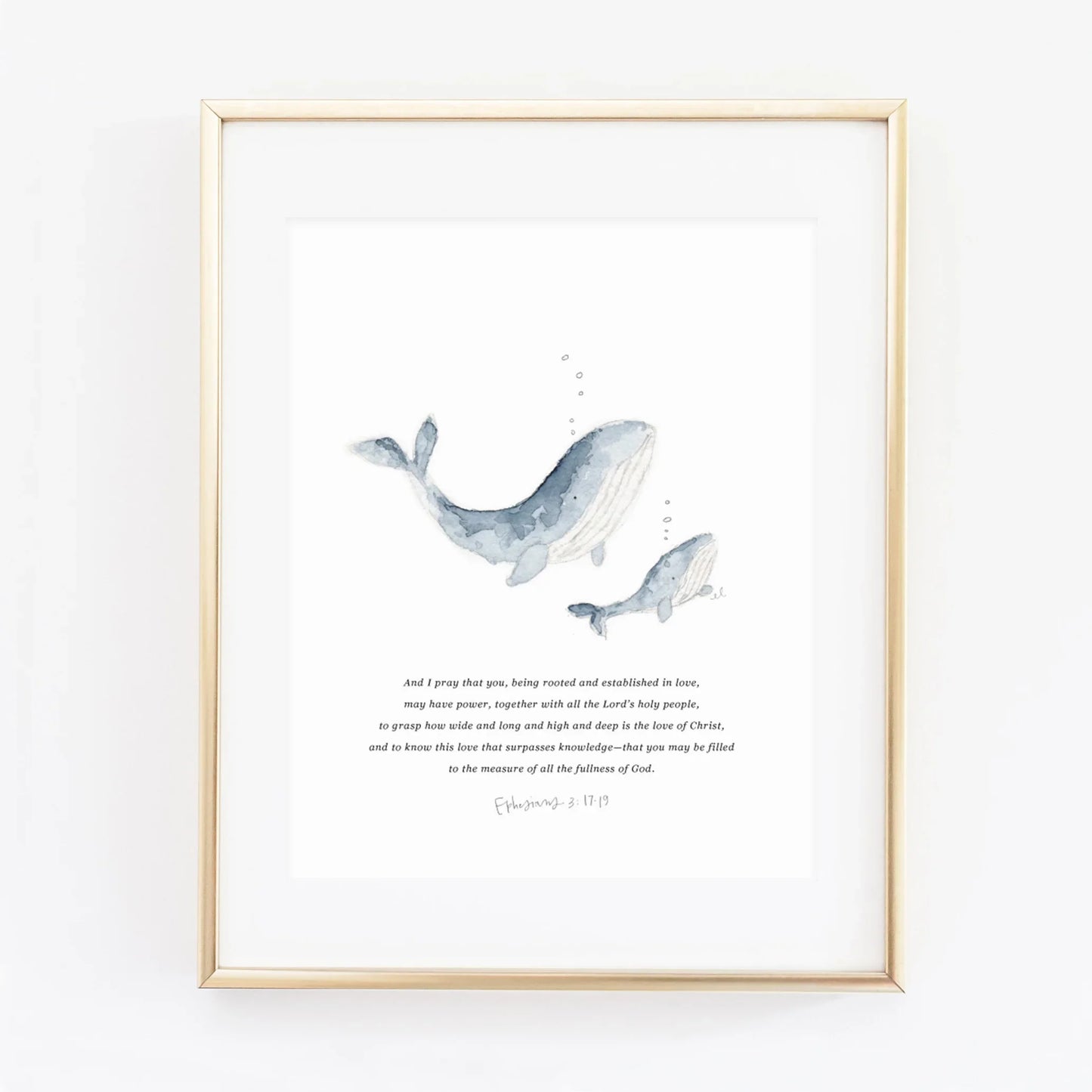 ephesians 3:17-19 mama + baby whale scripture print