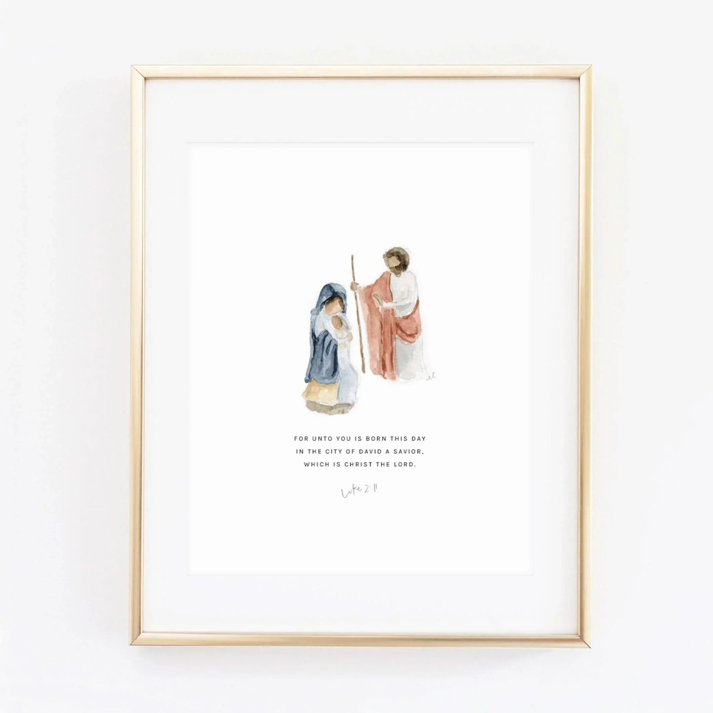 luke 2:11 mary & joseph scripture print