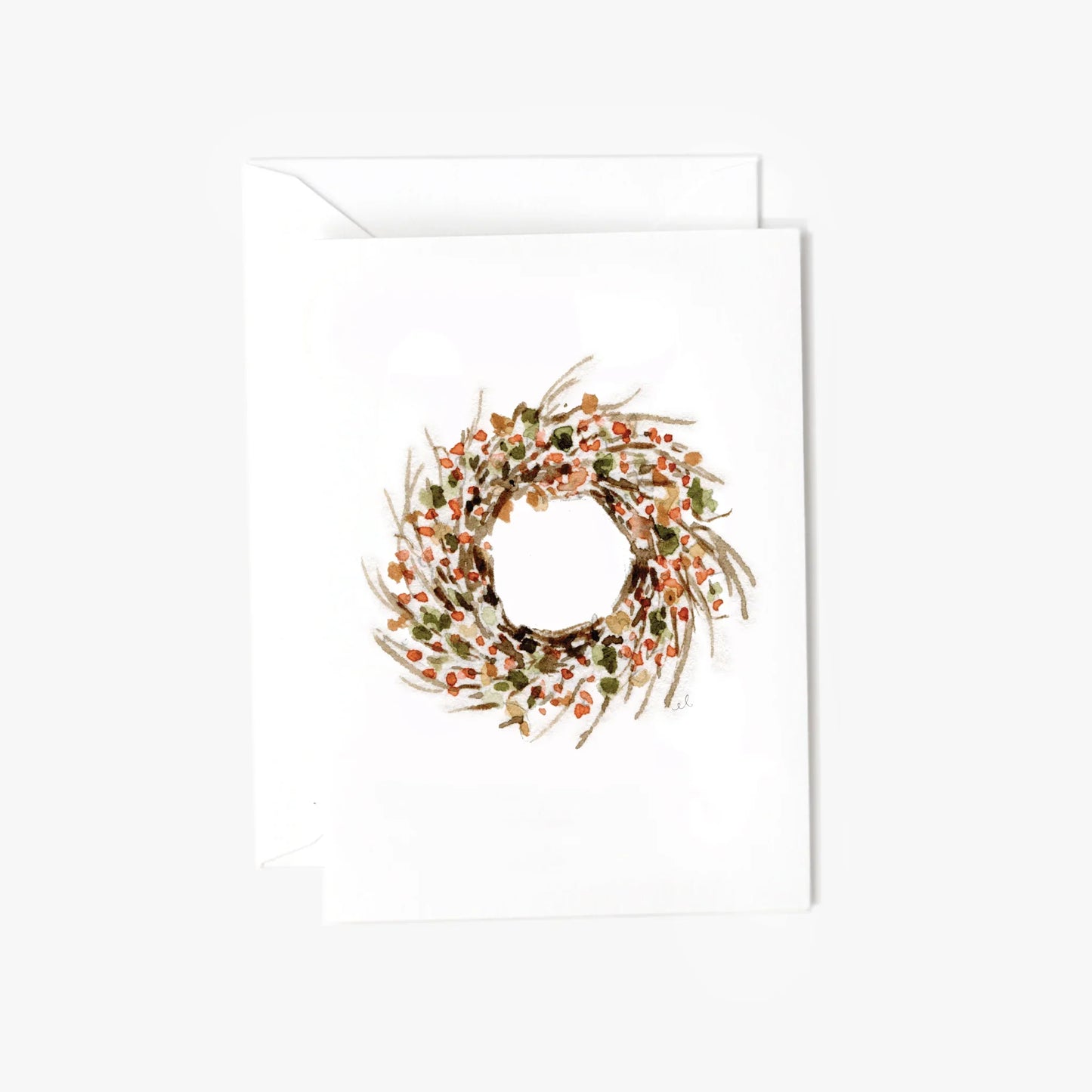 bittersweet wreath mini notecard - emily lex studio - mini notecard