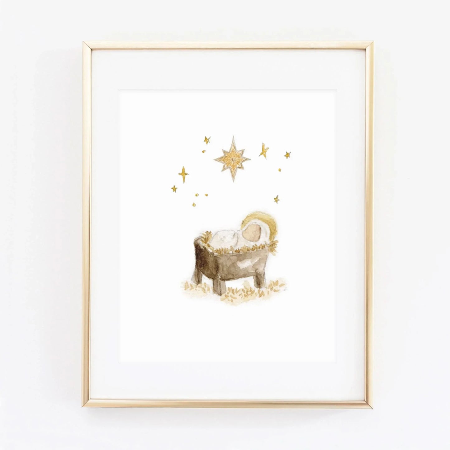 o holy night watercolor wall art print