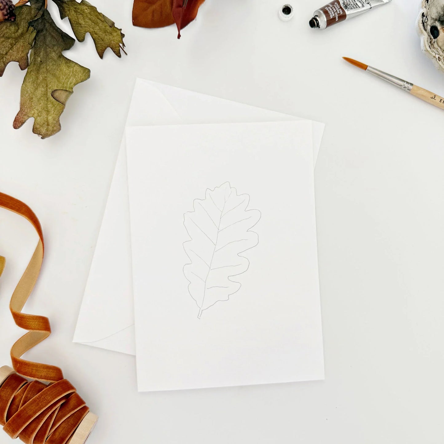 fall leaves paintable watercolor notecards