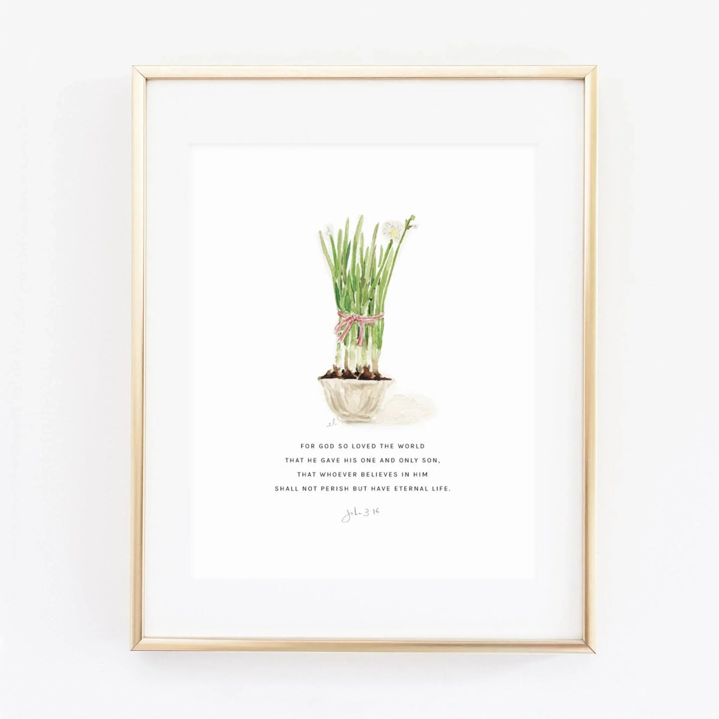 john 3:16 paperwhites scripture print - emily lex studio