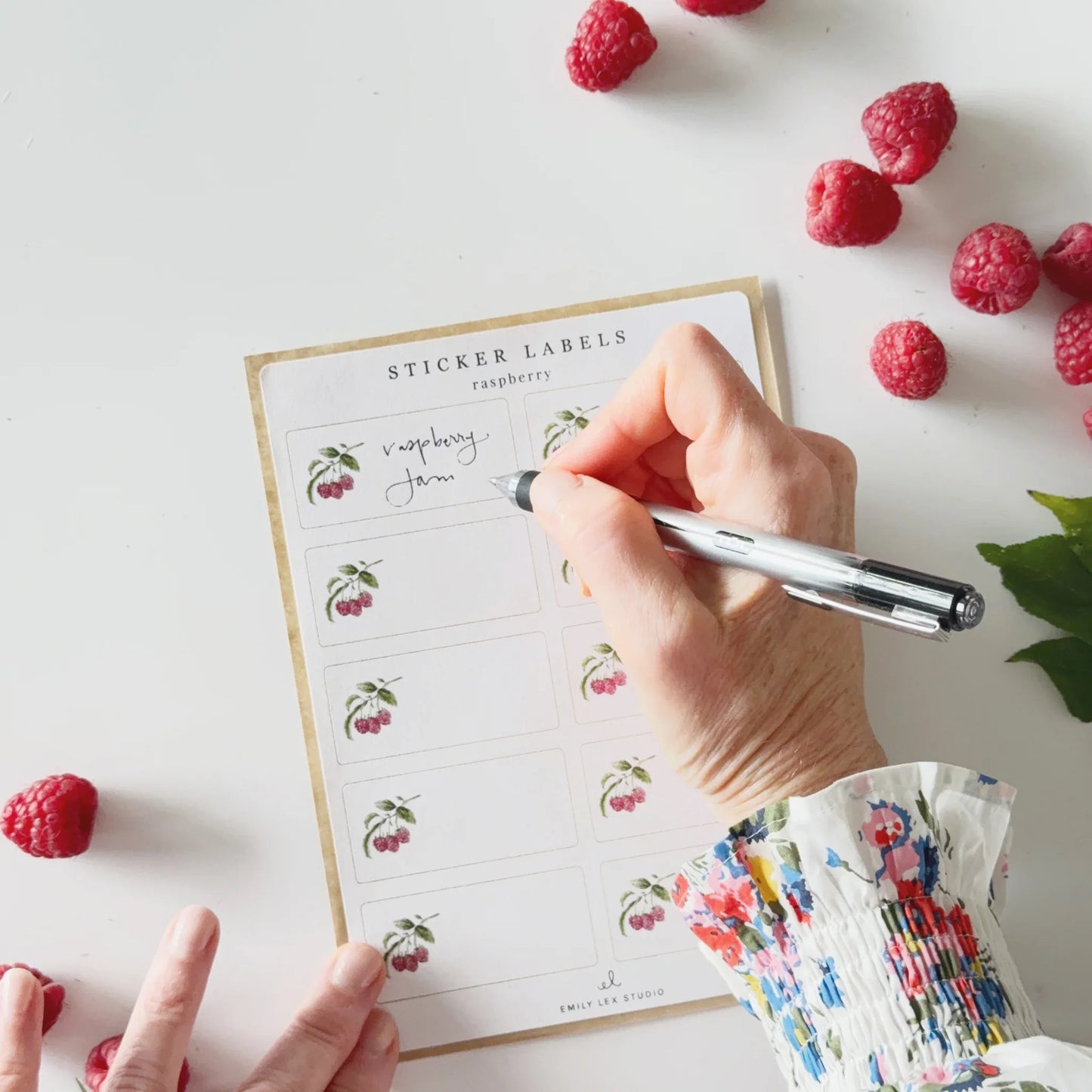 raspberry sticker labels