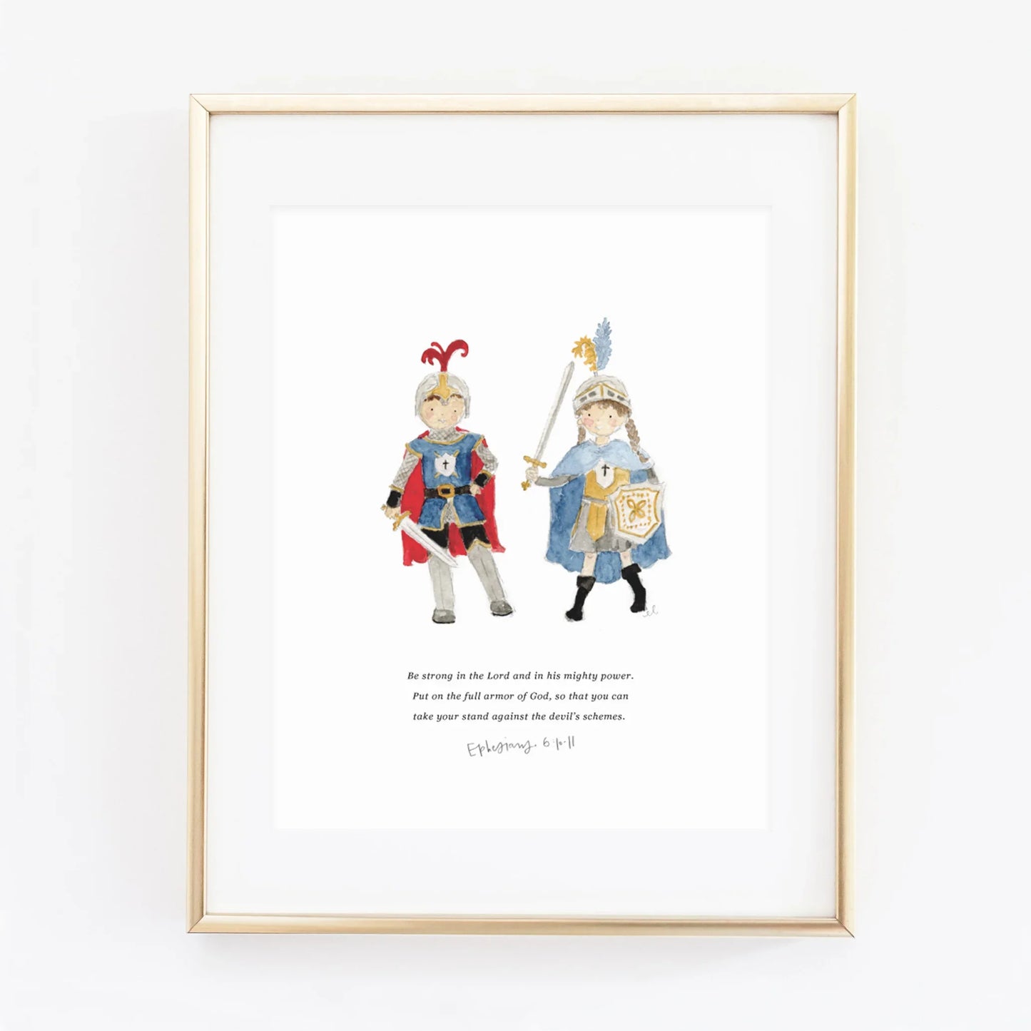 ephesians 6:10-11 knights scripture print