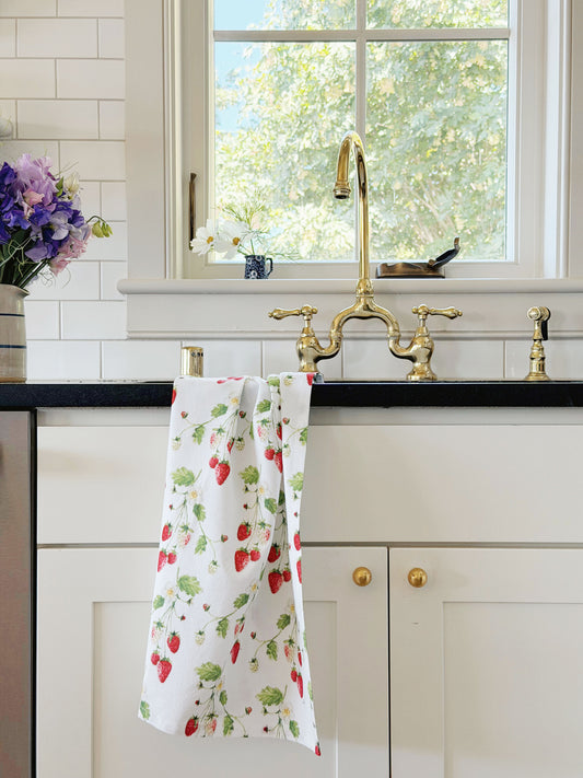 strawberry cotton tea towel