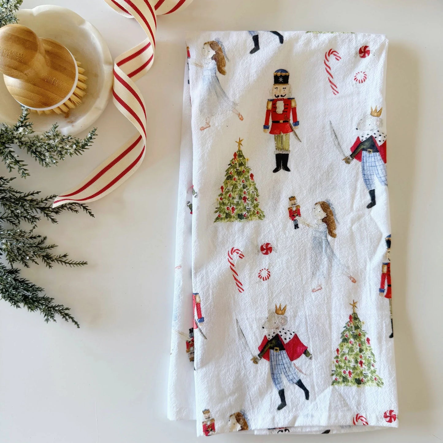 nutcracker cotton flour sack tea towel