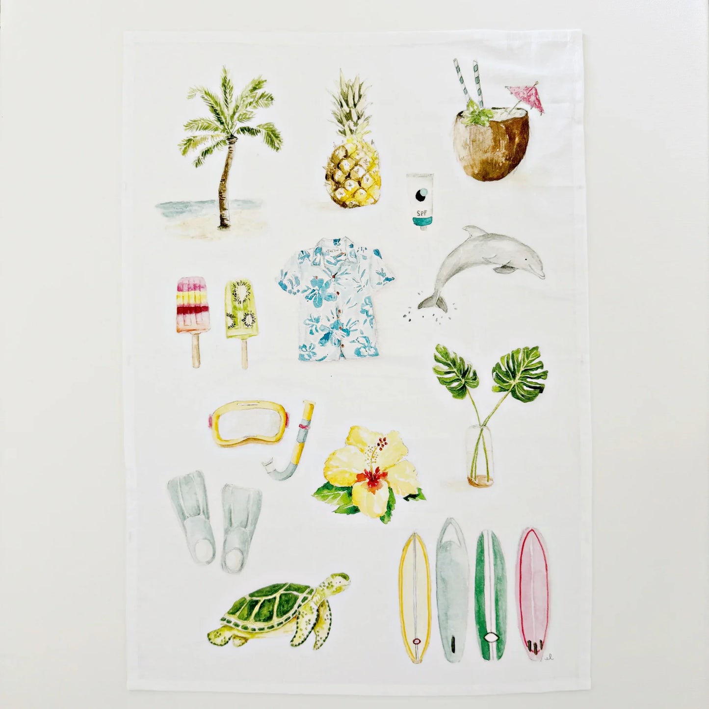 tropical cotton flour sack tea towel