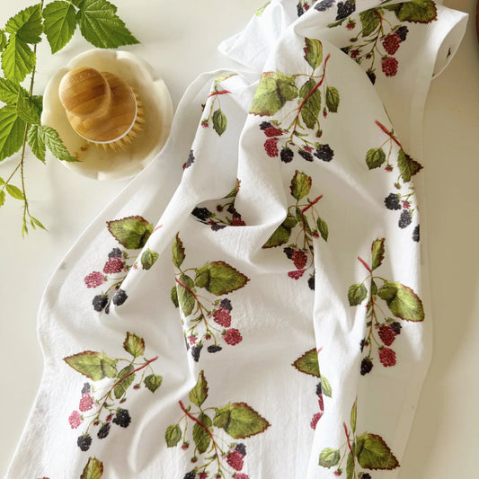 blackberry cotton flour sack tea towel