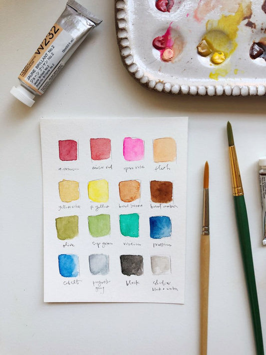 my go-to watercolor paint colors + palette - emily lex studio