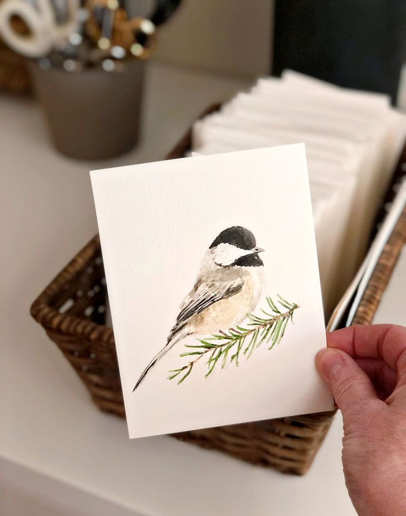 painting a chickadee - emily lex studio