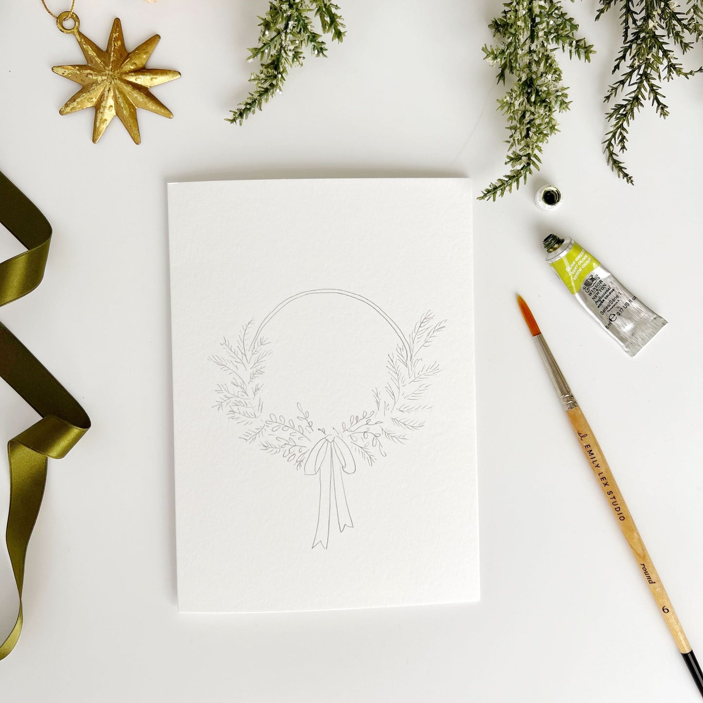 wreaths paintable notecards