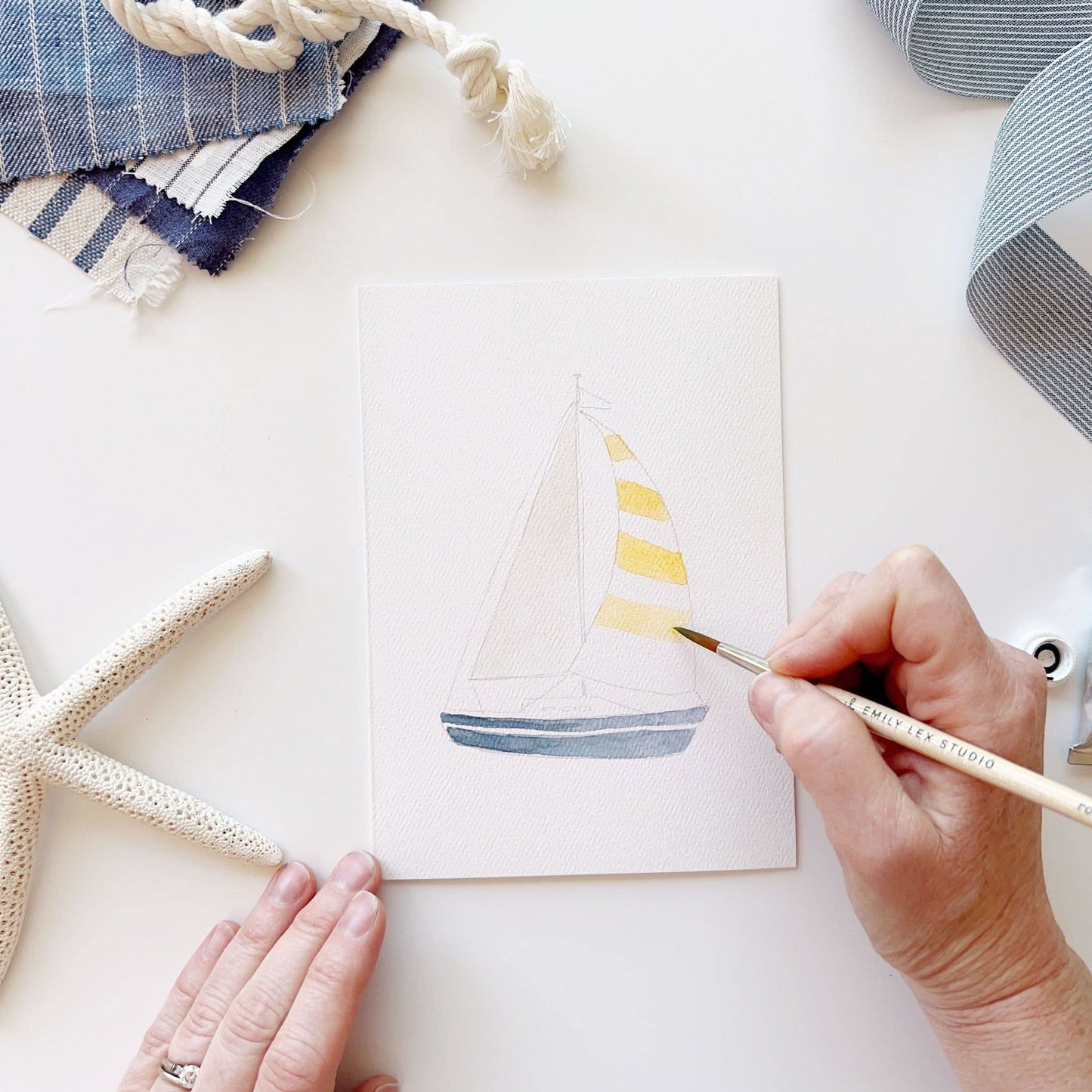 seaside paintable notecards - emily lex studio - notecards