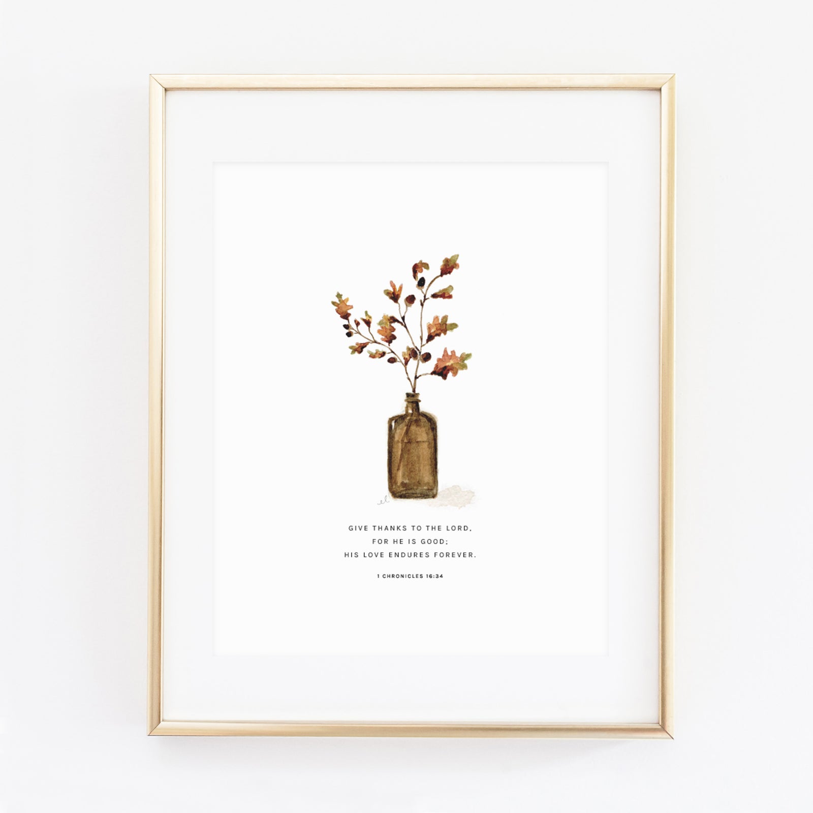 1 chronicles 16:34 acorn branch scripture print