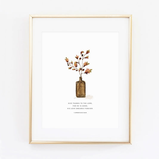 1 chronicles 16:34 acorn branch scripture print