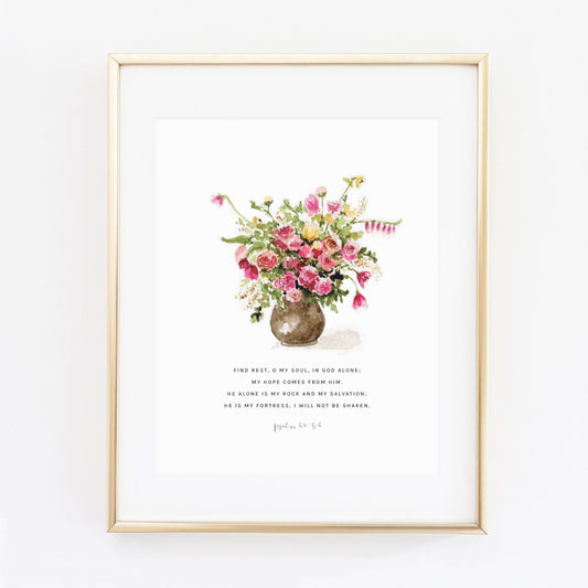 psalm 62:5-6 breast cancer awareness scripture print