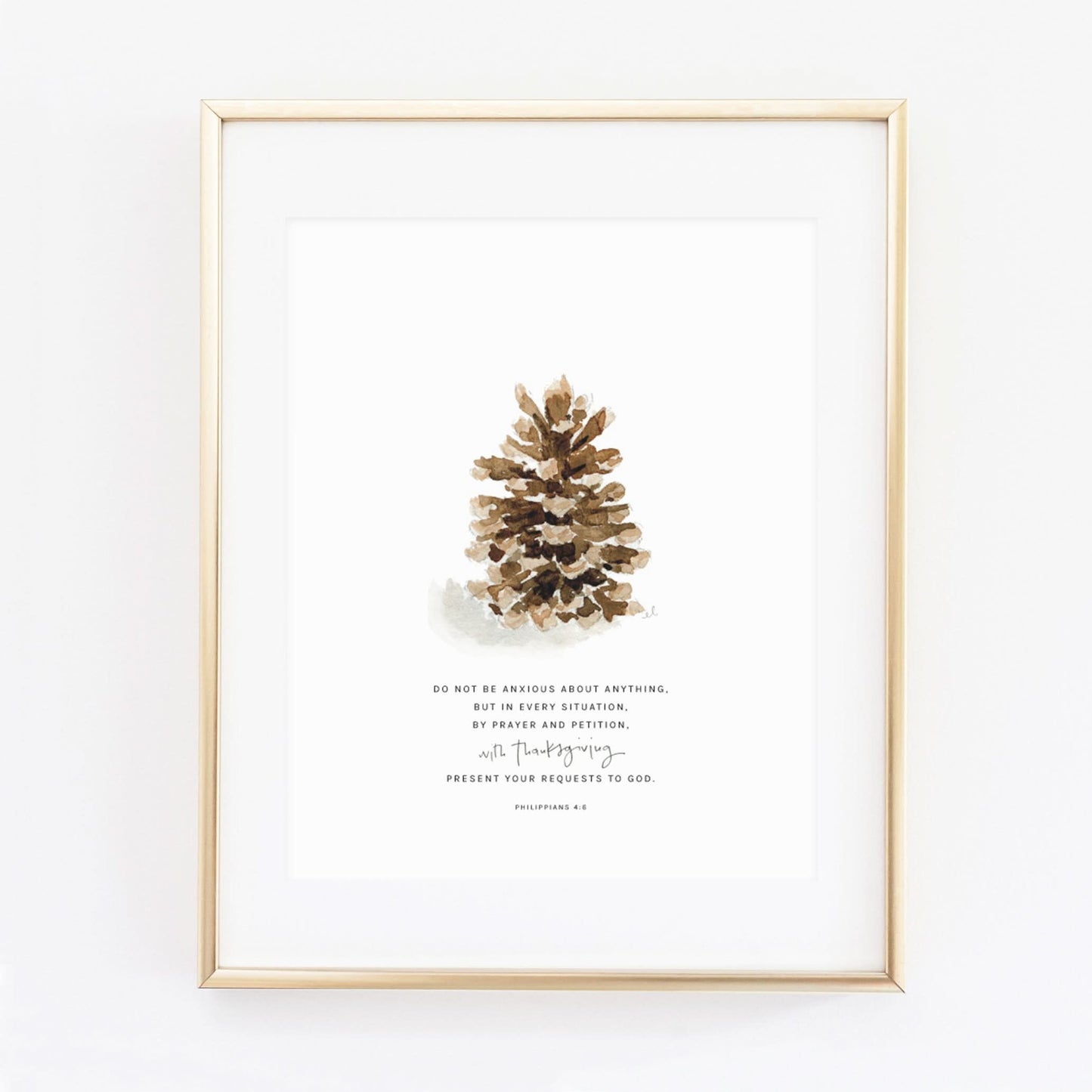 philippians 4:6 pinecone scripture print