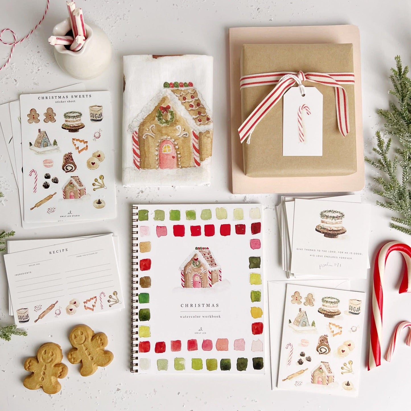 christmas sweets tea towel - emily lex studio