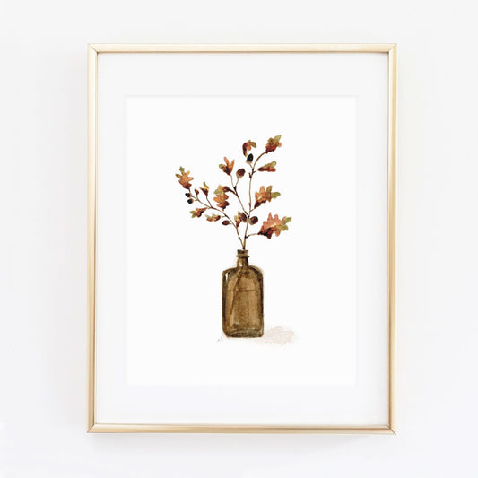 acorn branch art print