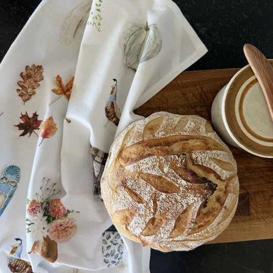 autumn cotton tea towel