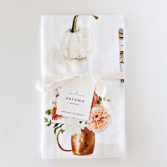 autumn cotton tea towel