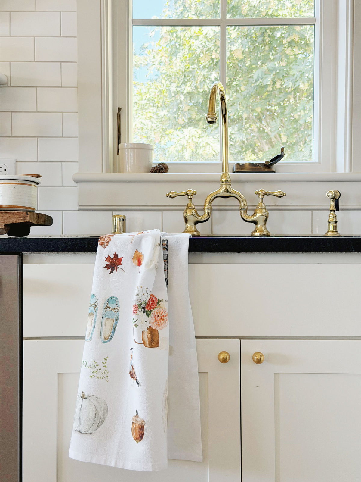 autumn cotton tea towel