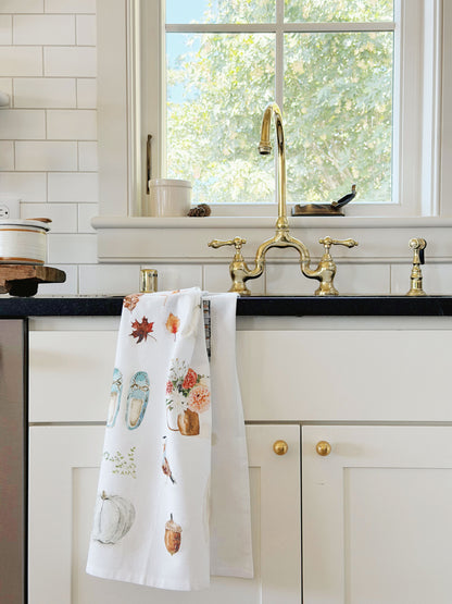 autumn cotton tea towel