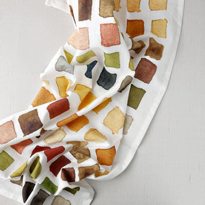 autumn paint swatch tea towel