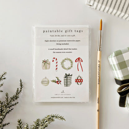 classic christmas paintable gift tags