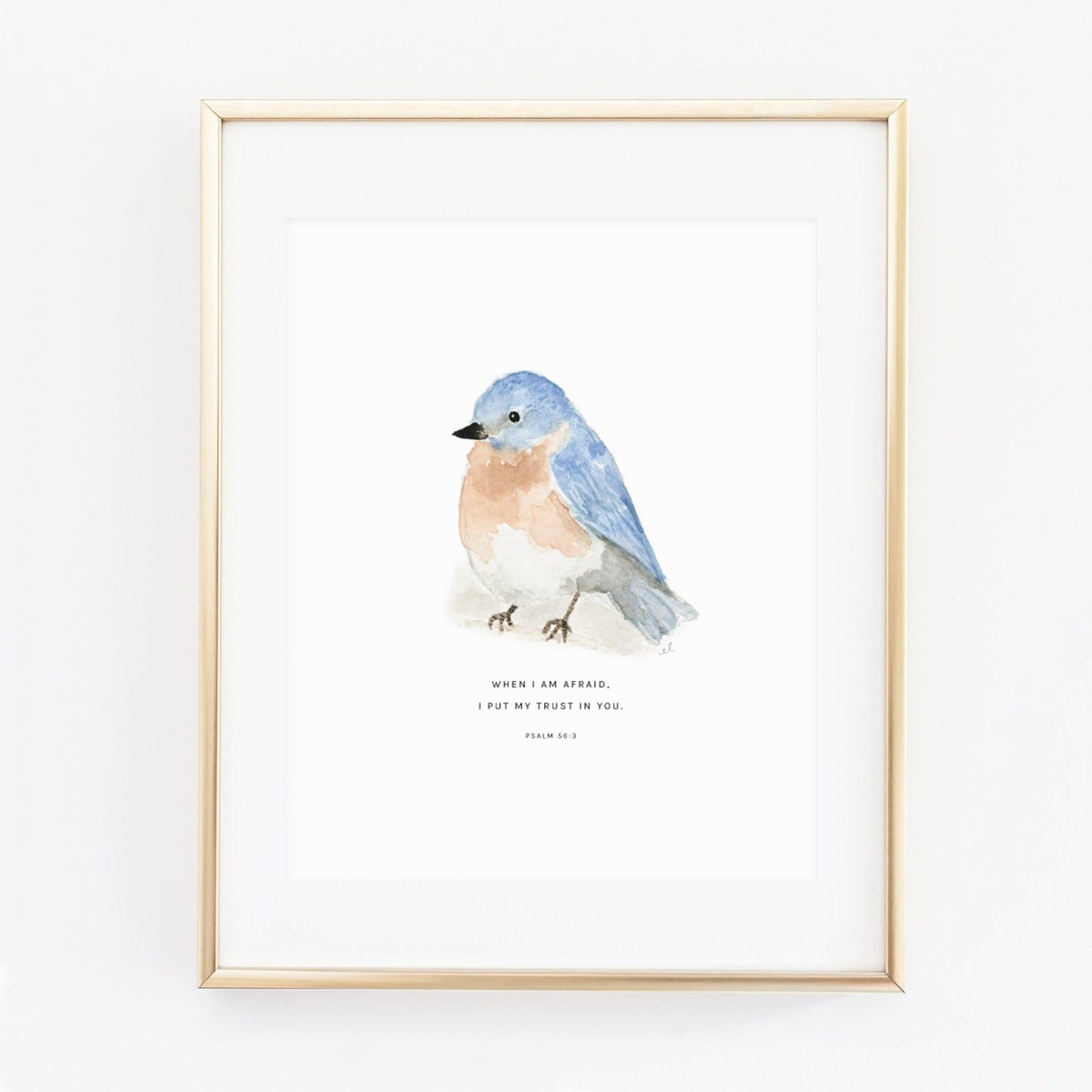 psalm 56:3 bluebird scripture print - emily lex studio