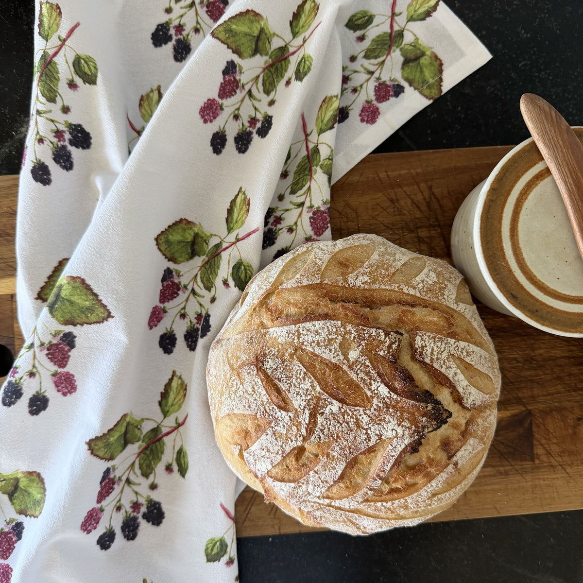 blackberry cotton tea towel