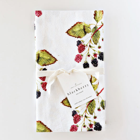 blackberry cotton tea towel