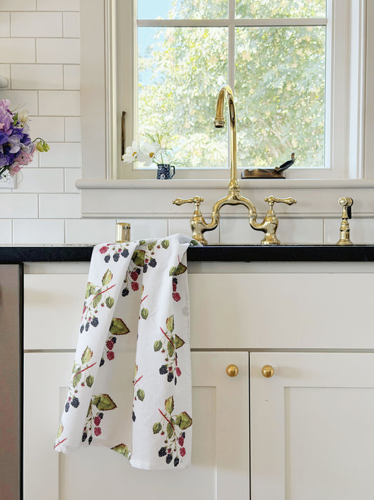 blackberry cotton tea towel