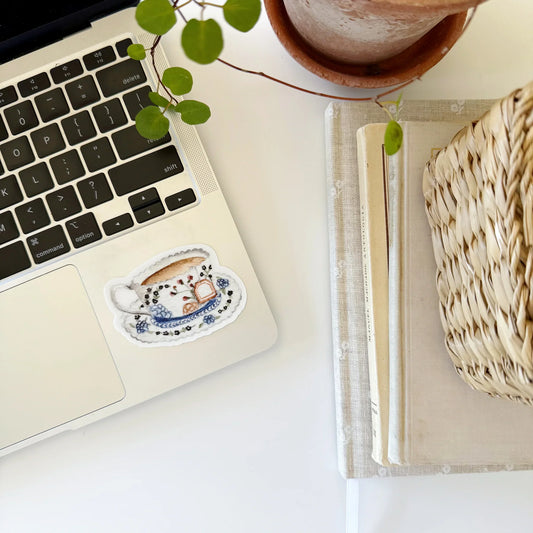 blue teacup sticker