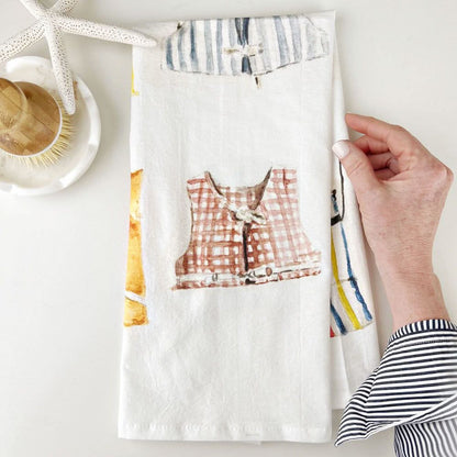 boat coats tea towel - emily lex studio