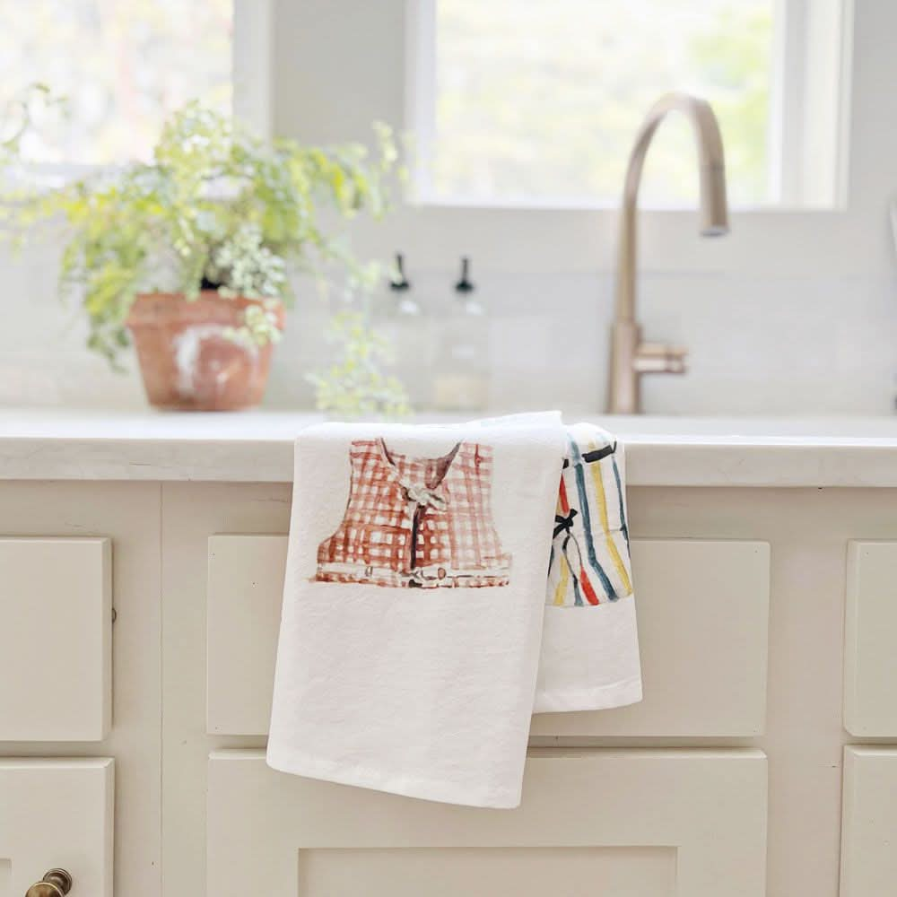 boat coats tea towel - emily lex studio