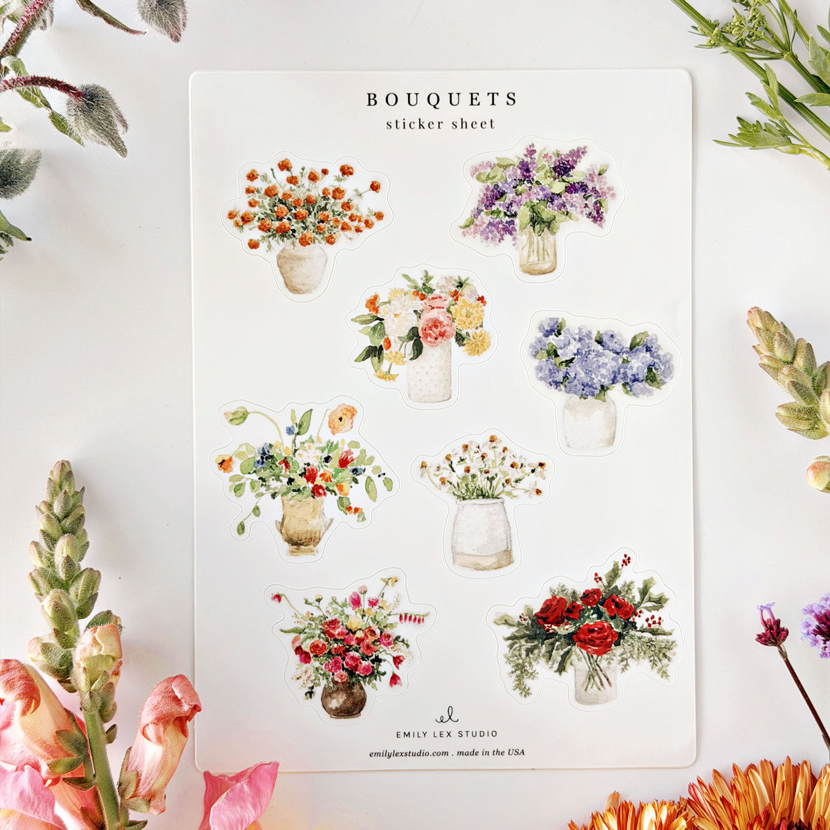 bouquets sticker sheets