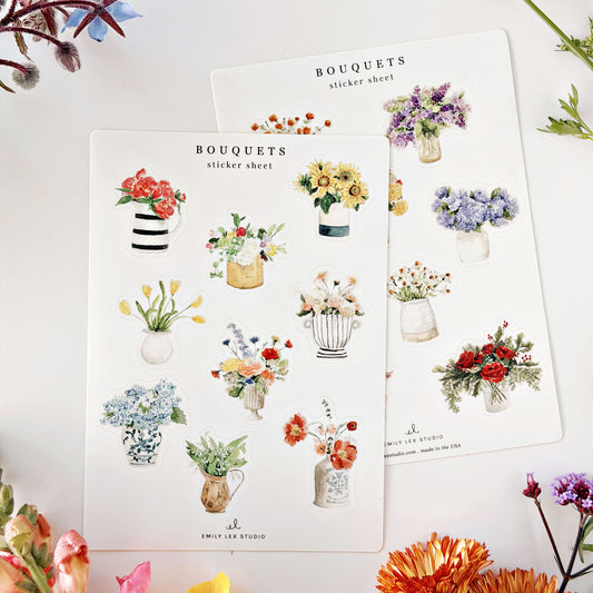 bouquets sticker sheets