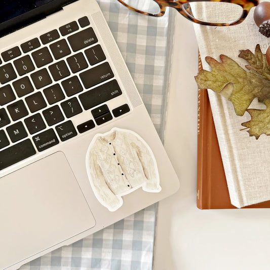 cableknit sweater sticker