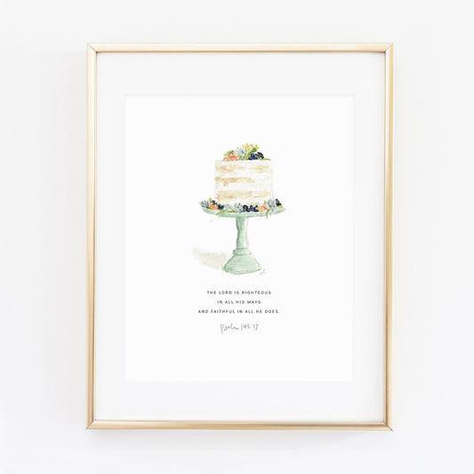 psalm 145:17 cake scripture print - emily lex studio