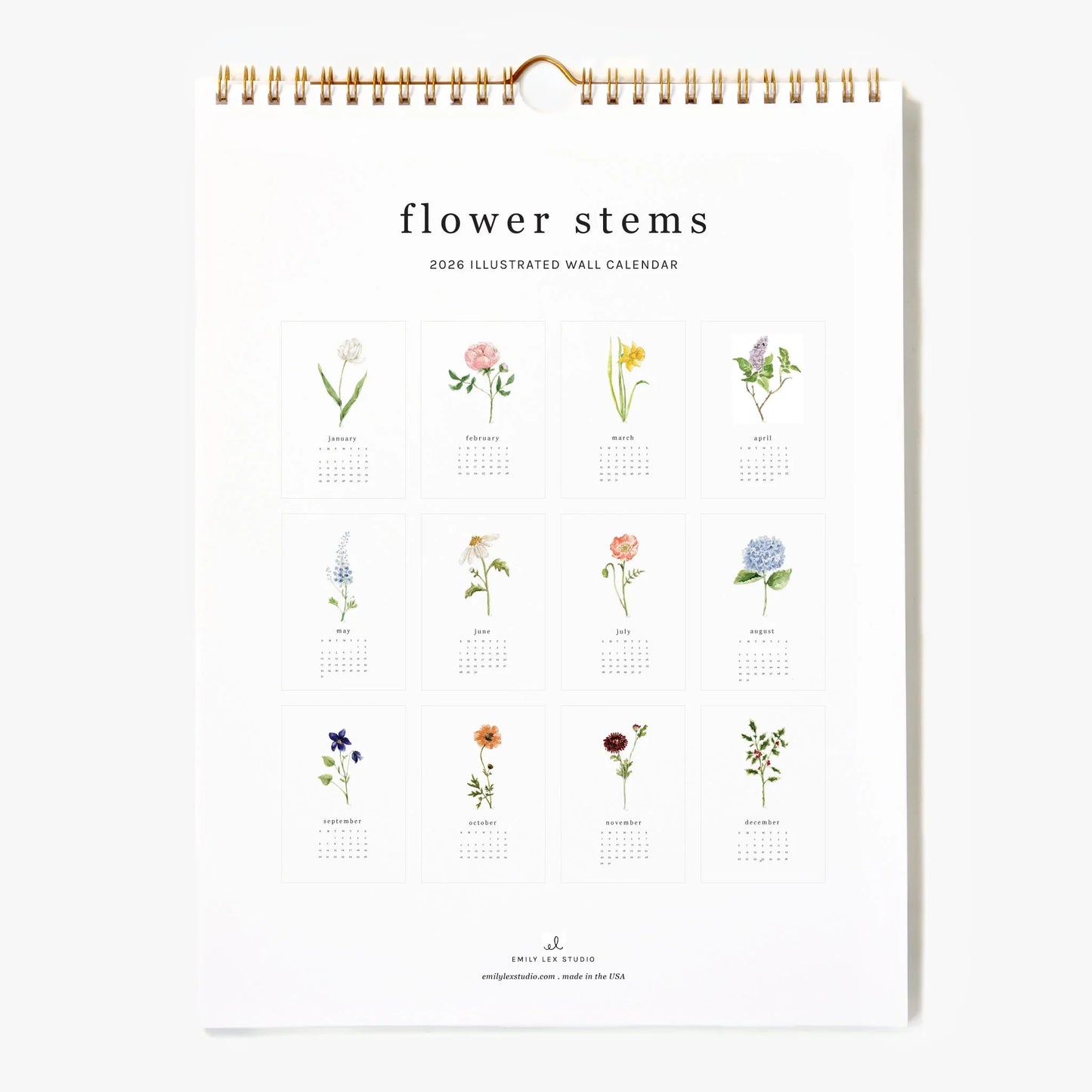 2026 flower stems calendar