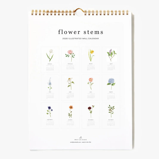 2026 flower stems calendar