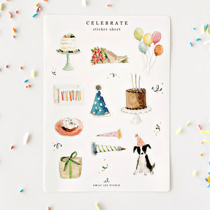 celebrate sticker sheets